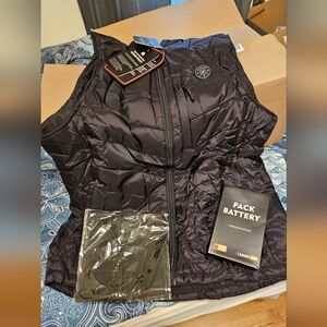 Black Quilted Heated Vest with Battery Pack